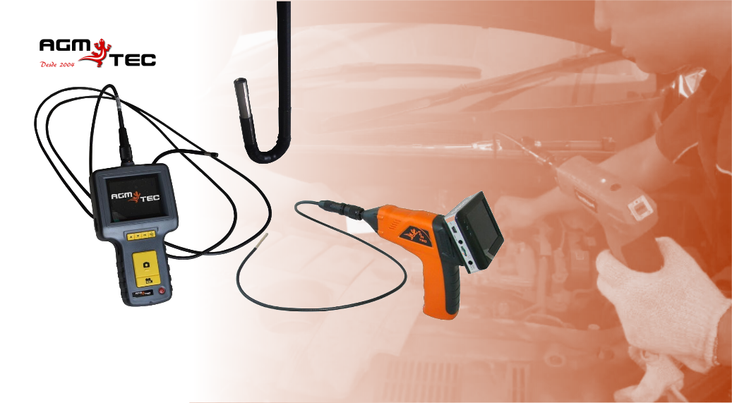 Endoscopio industrial o cámara de inspección de áreas de difíciles.